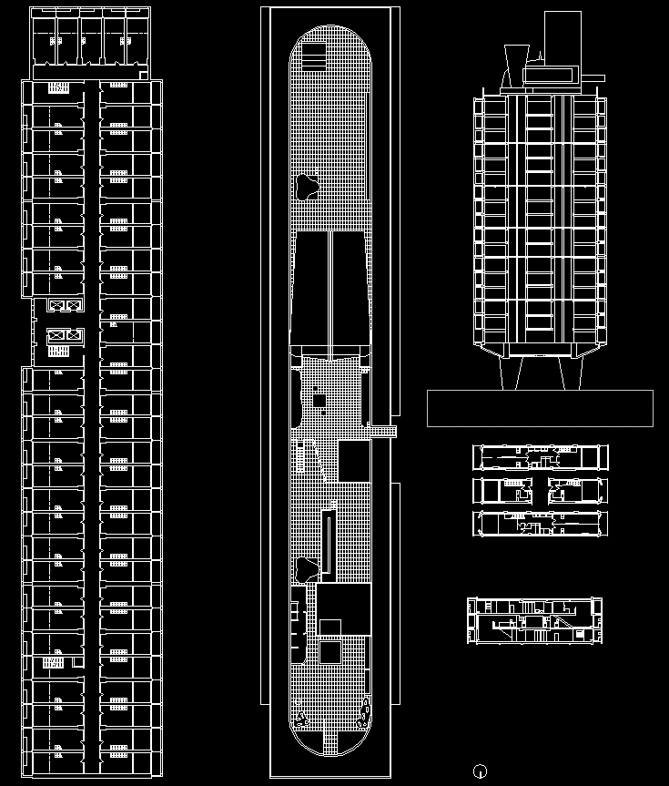Unite d Habitation Residential DWG File with Plans and Elevations