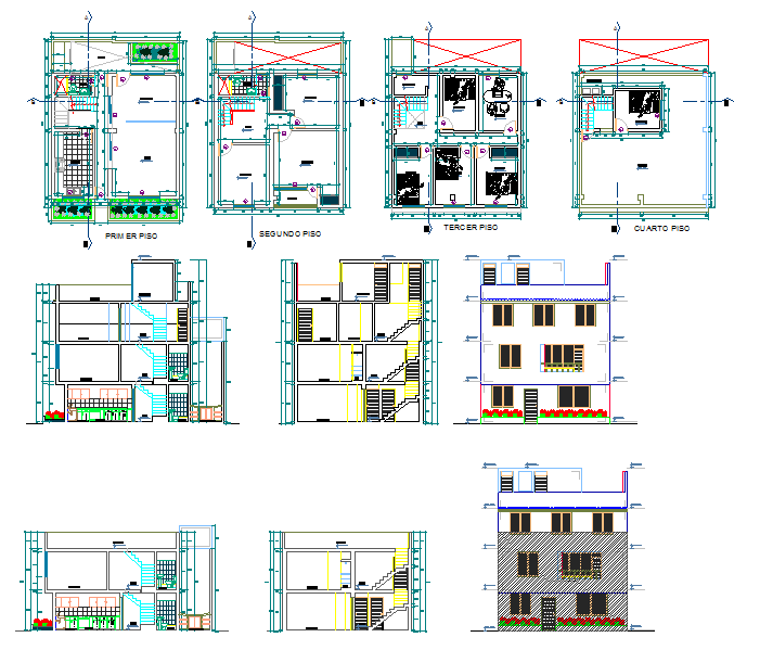 Residential apartment layout in DWG for architectural design