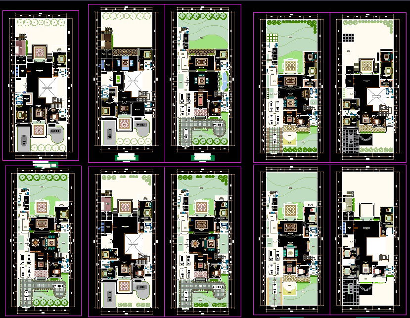 Modern Bungalow AutoCAD File with Detailed 2D Floor Plan Drawings