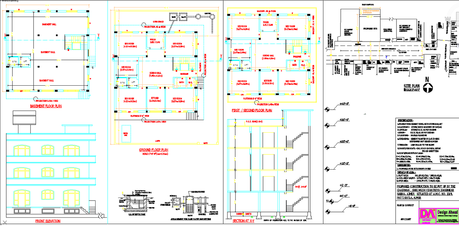 Submission Drawing DWG File for Nagar Nigam Building Approval Layout
