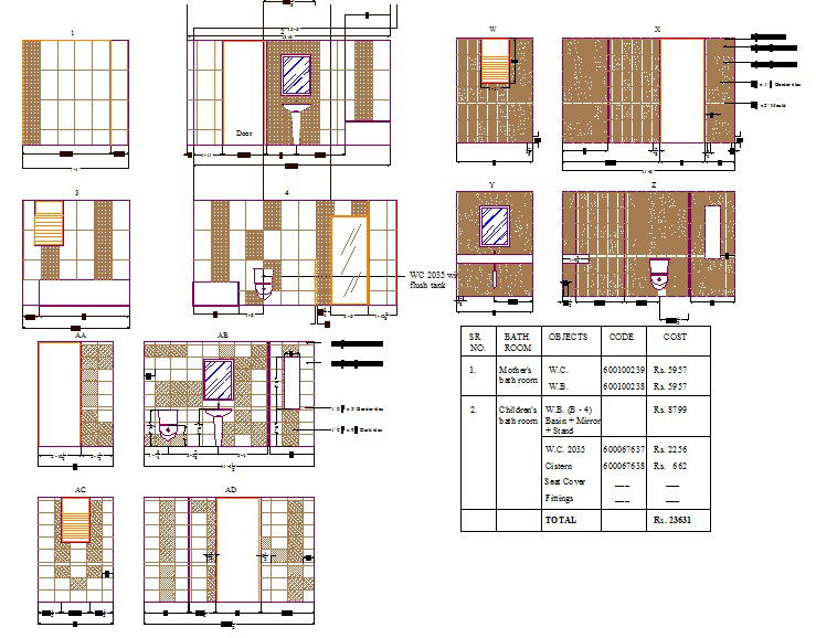 Bathroom Elevation detail