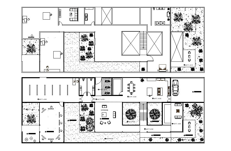 53x20 Meter 3 BHK AutoCAD Plan Layout File