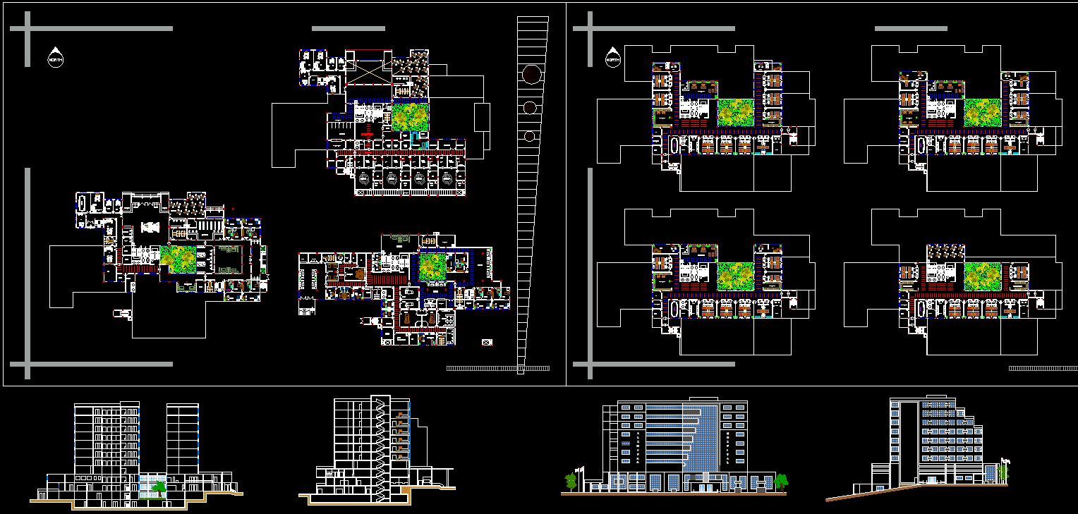Modern Hospital Design 2D AutoCAD DWG Drawing with Plans and Sections