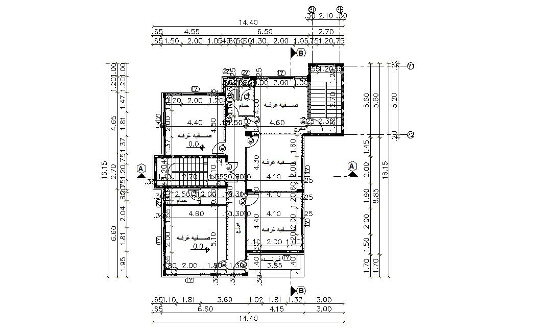55' X 50' Feet Residence Bungalow Floor CAD Plan