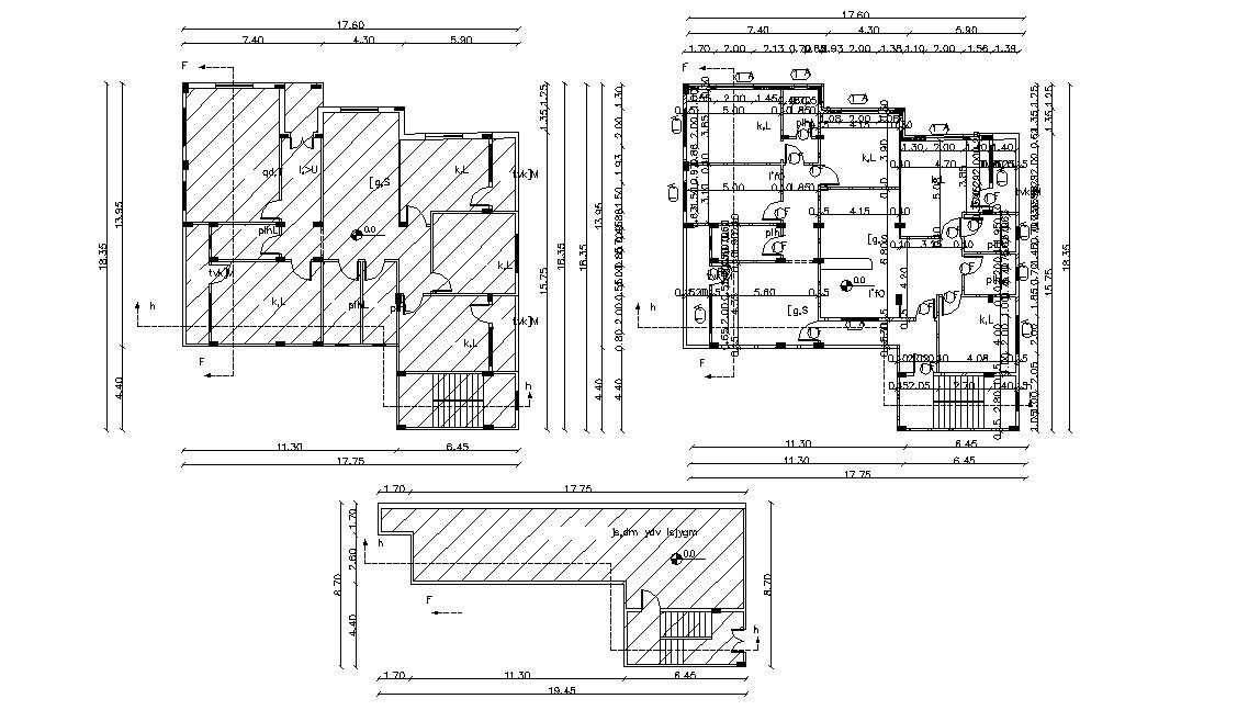 55' X 60' House Plan Design AutoCAD Drawing