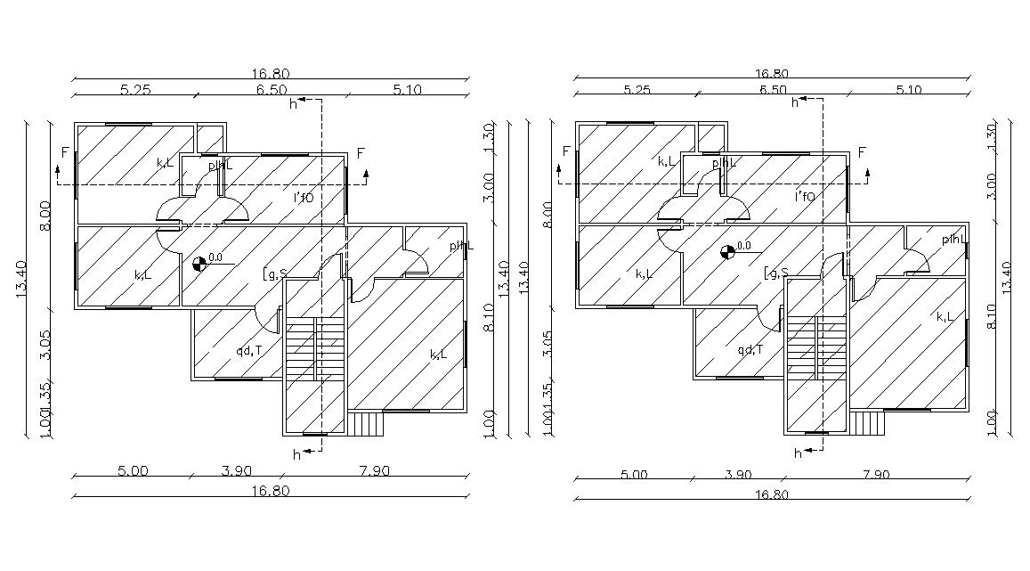 55 x 42 Feet Huge Bungalow Planning With Dimension Dwg File