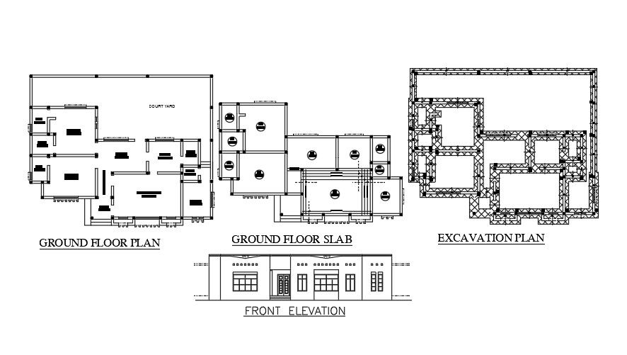 56’ x 38’ villa plan AutoCAD drawing