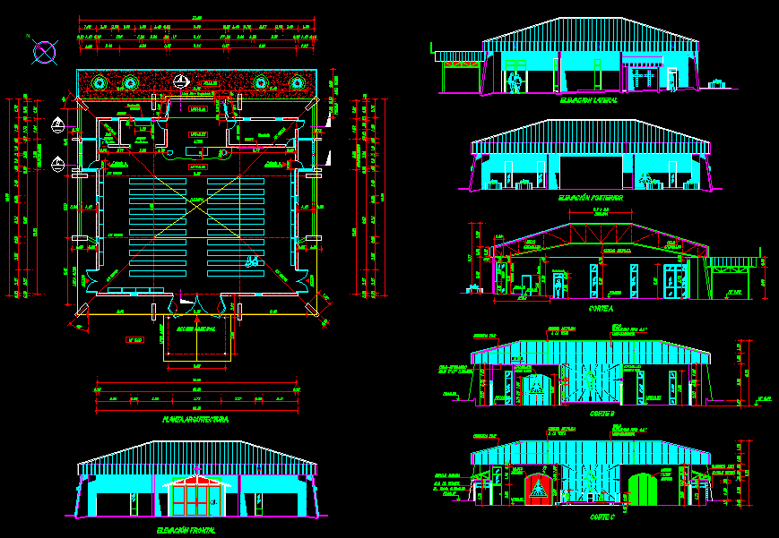 Church Design CAD Drawings and Architectural Layout Plans in CAD File
