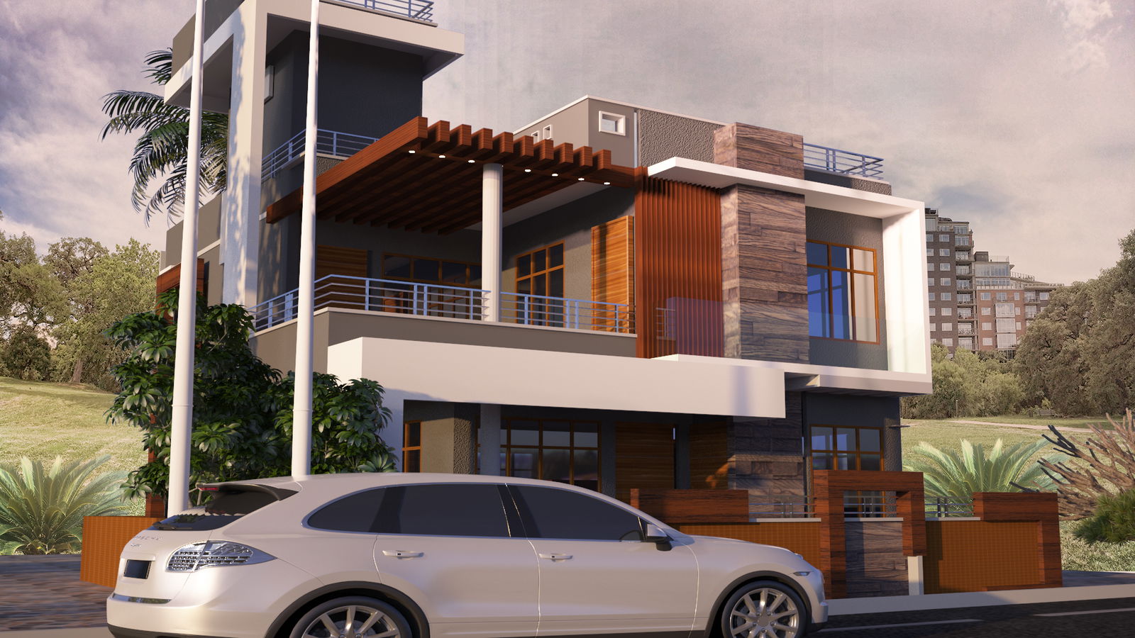 Bungalow Concept CAD File with Modern Elevation and Floor Design