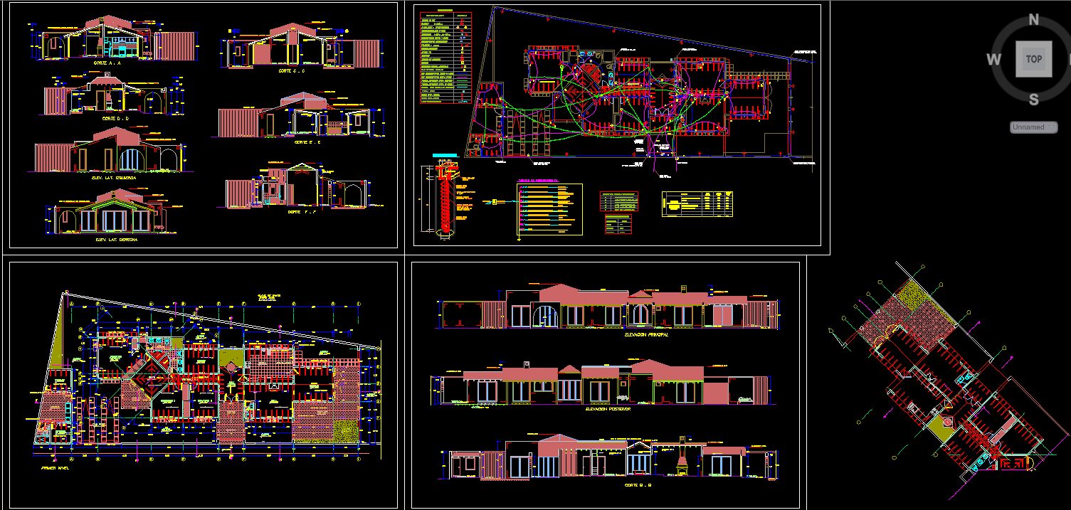 Family House Design AutoCAD DWG File with Plans and Sections