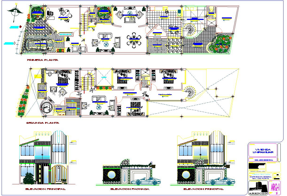 Modern Bungalows Lay- out With elevation design