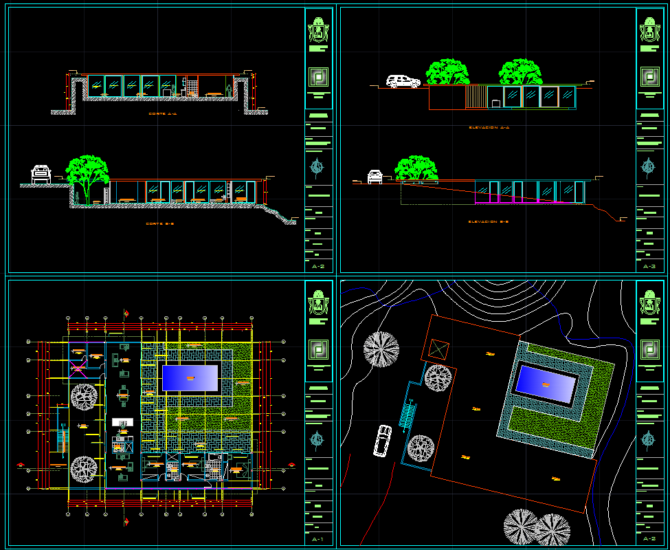 Country House AutoCAD File with Detailed 2D Architectural CAD Drawing