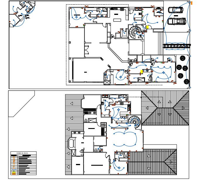 5 Bedrooms House Electrical Layout Plan AutoCAD Drawing DWG File