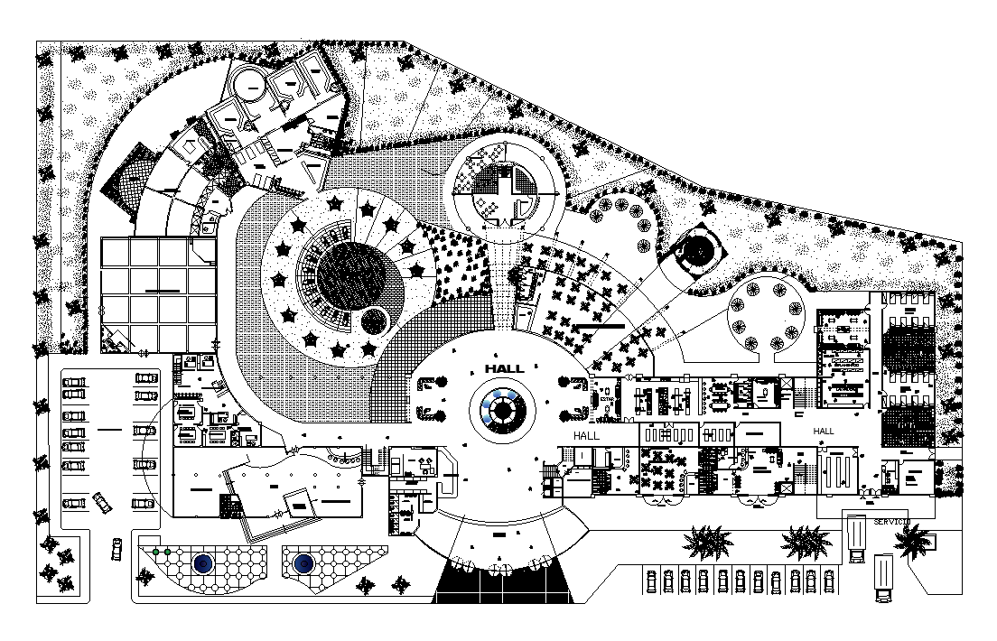 5-Star Hotel Layout Plan AutoCAD DWG Drawing for Hospitality Design