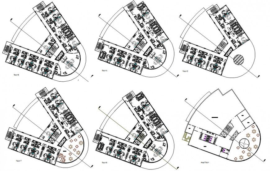 5 star hotel floor detail cad file
