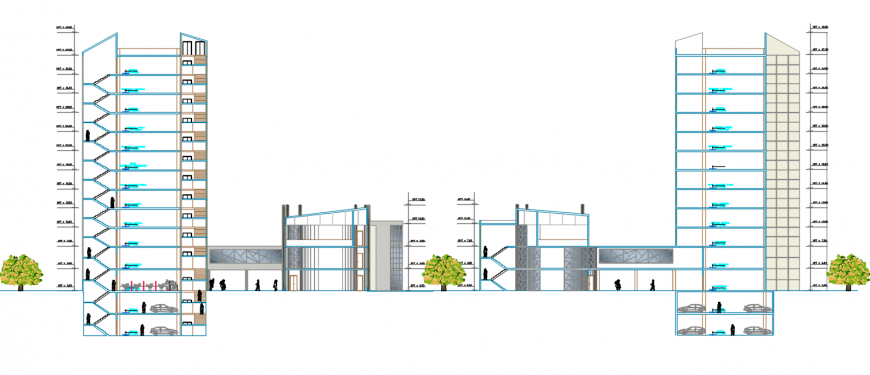 5 Star hotel project section plan cad file