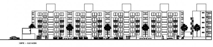5 Story hosing apartment autocad file