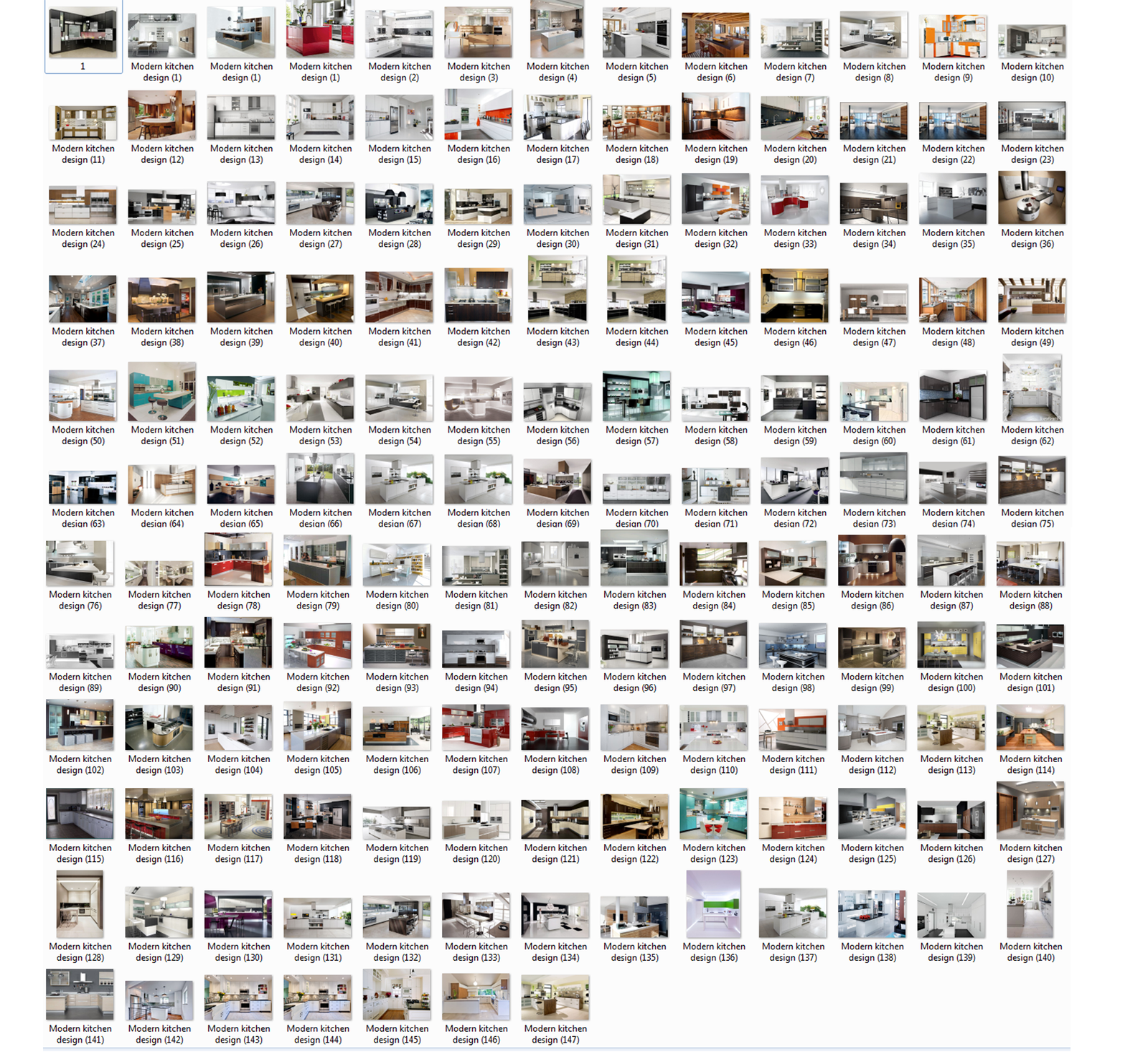 150 modern kitchen design DWG collections with furniture plan