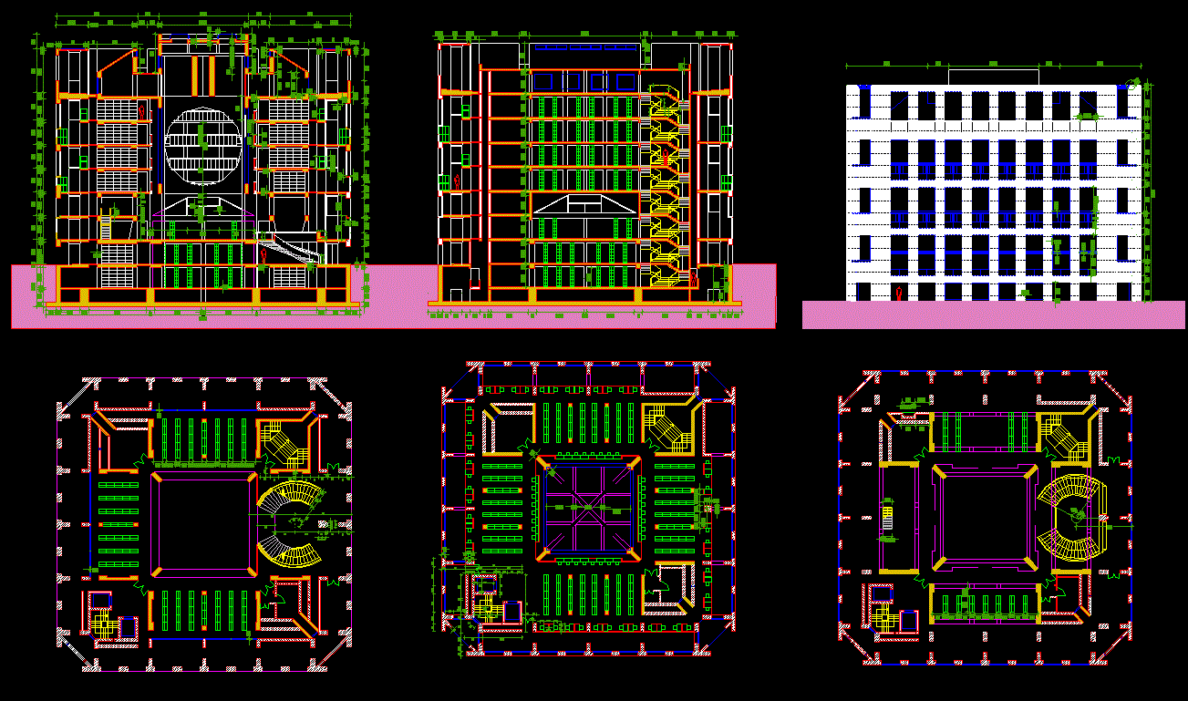 Phillips Exeter Academy Library CAD Drawing for Architectural Design