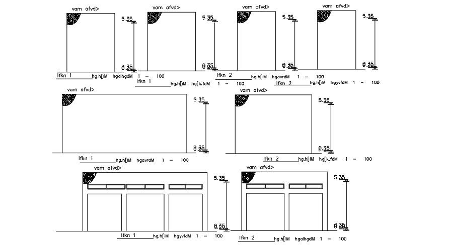 5x13 Meter Shop Elevation AutoCAD File