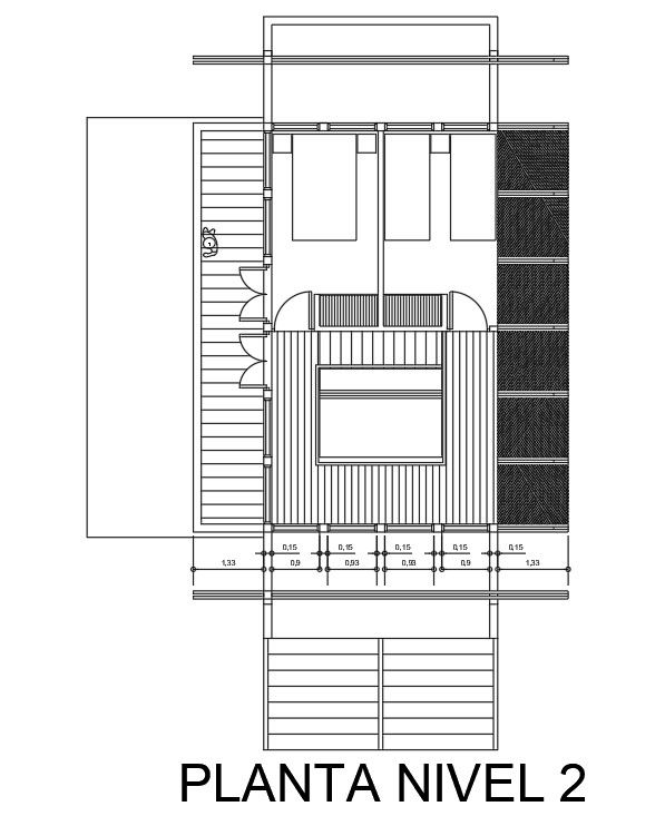 5x13m second floor house plan is given in this Autocad drawing file.Download now.