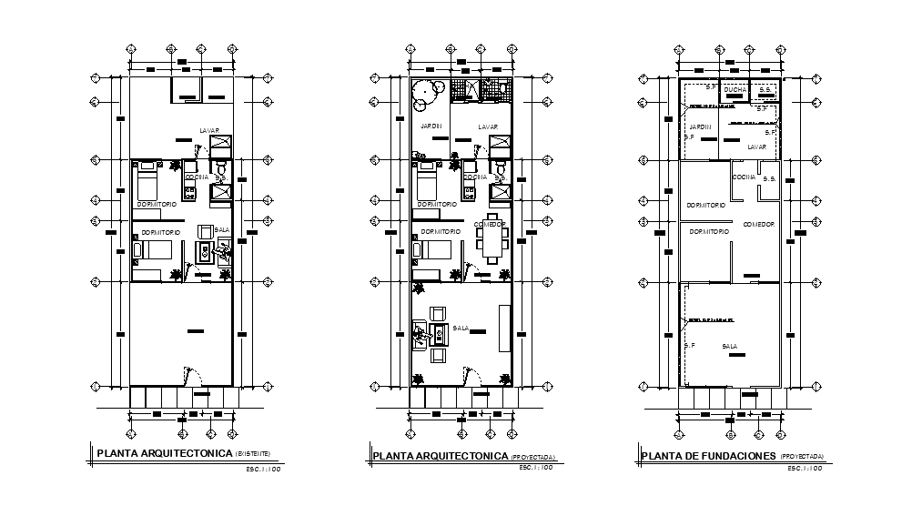 5x15m house plan is given in this Autocad drawing file.Download the Autocad file.