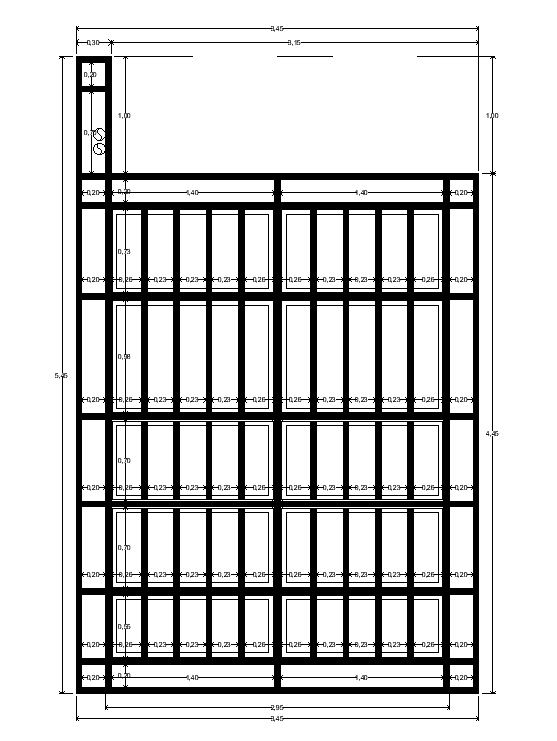 5x4m training center office building beam layout AutoCAD drawing