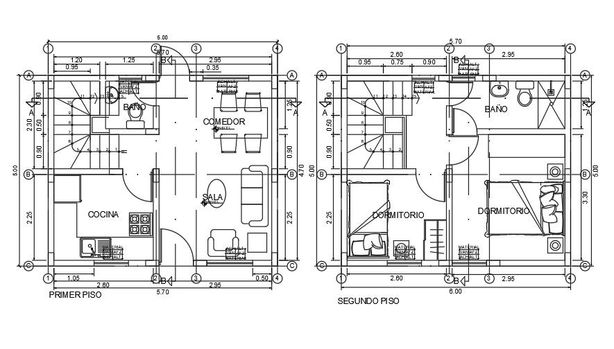 5x5 Meter 2 BHK House AutoCAD Plan Layout File
