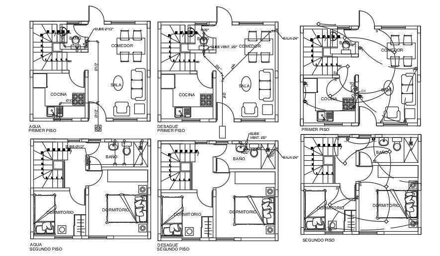 5x5 Meter 2 BHK House Electric Plan Layout File