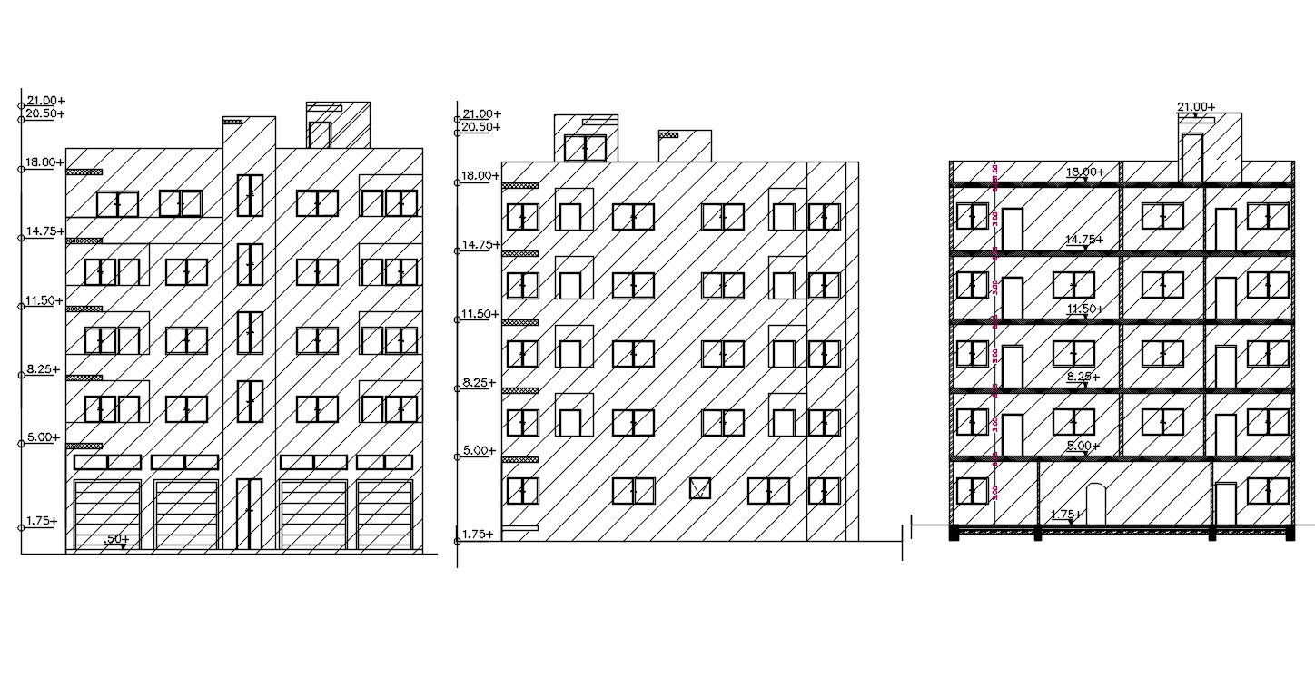 6 Storey Apartment With Commercial Building Design DWG File