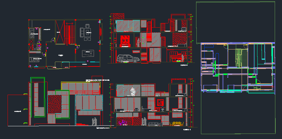 6-Bedroom Residential House Plan with Detail Floor and Elevation Views