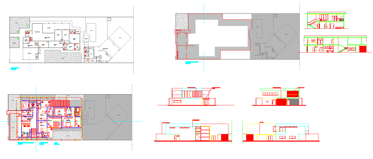 High End 2 Floor House AutoCAD File with Guest Apartment Layout Design