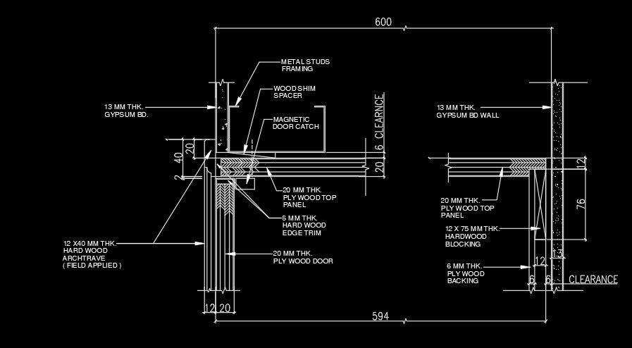 600mm cabinet width AutoCAD drawing is given in this file