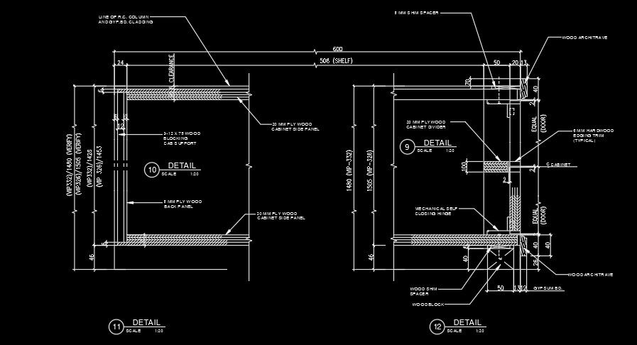600x1400mm Closet Plan DWG AutoCAD Layout for Interiors