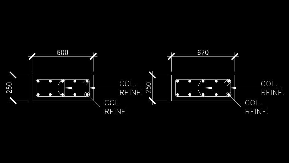 600x250 column section view is given in this model