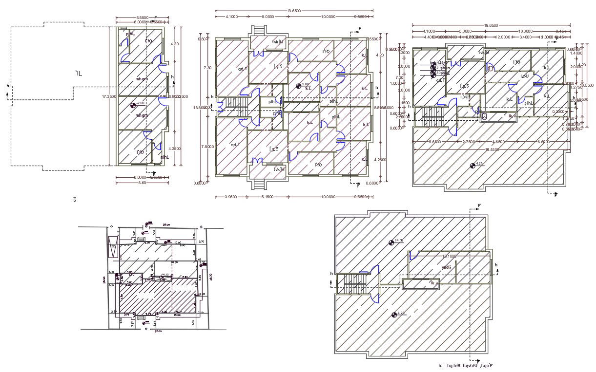 60 By 62 Feet Joint House Plan Design DWG File