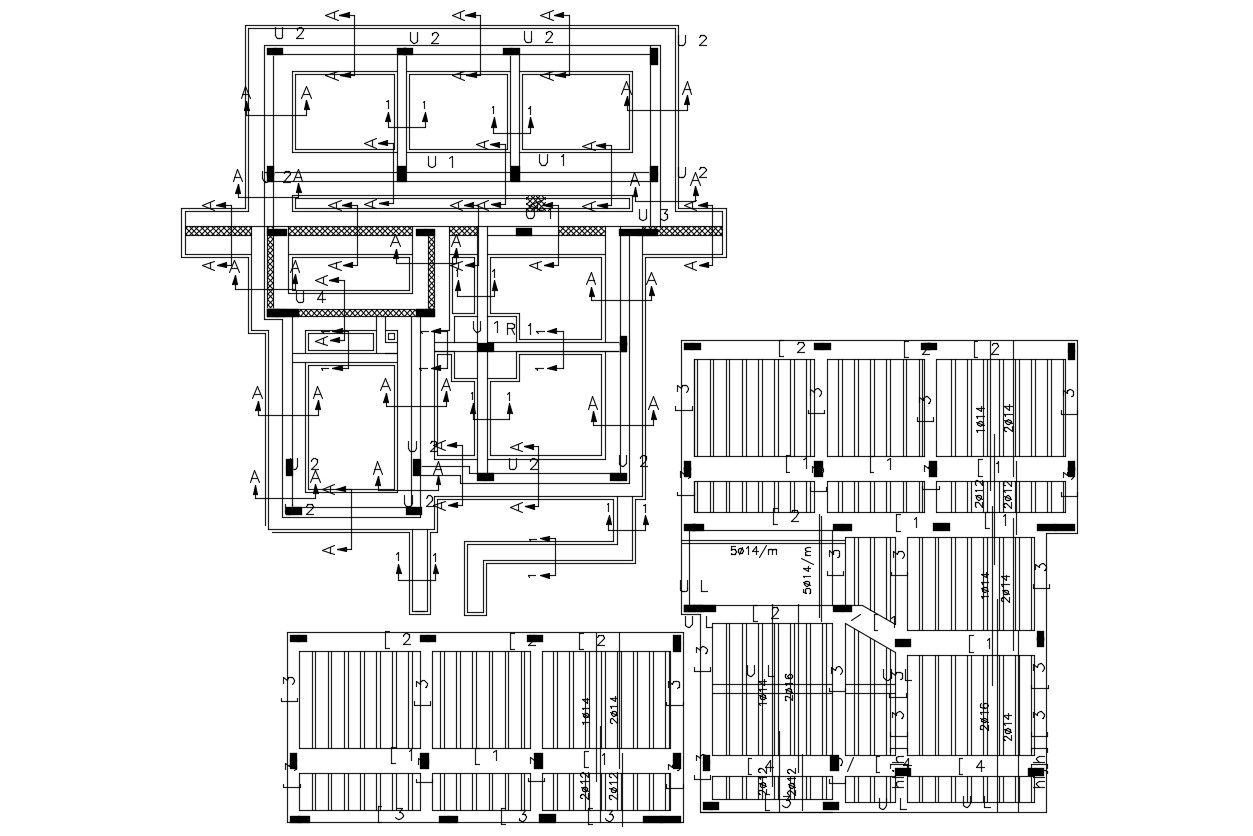 60 X 65 Feet House Foundation Plan And Slab Bar Design