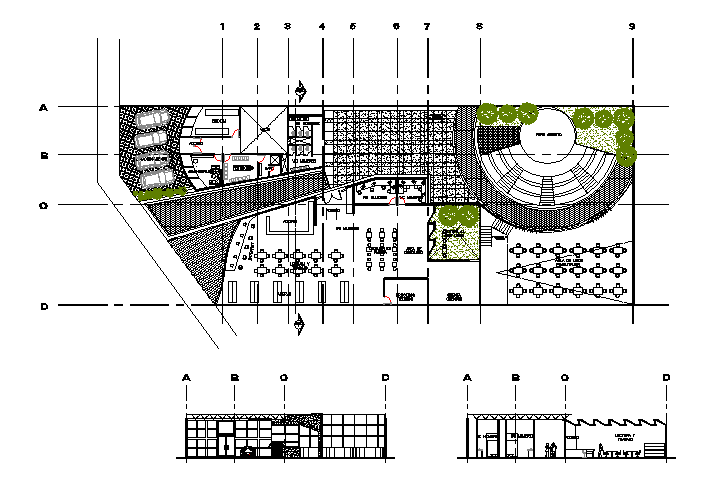 60x23 Meter banquet hall AutoCAD DWG File
