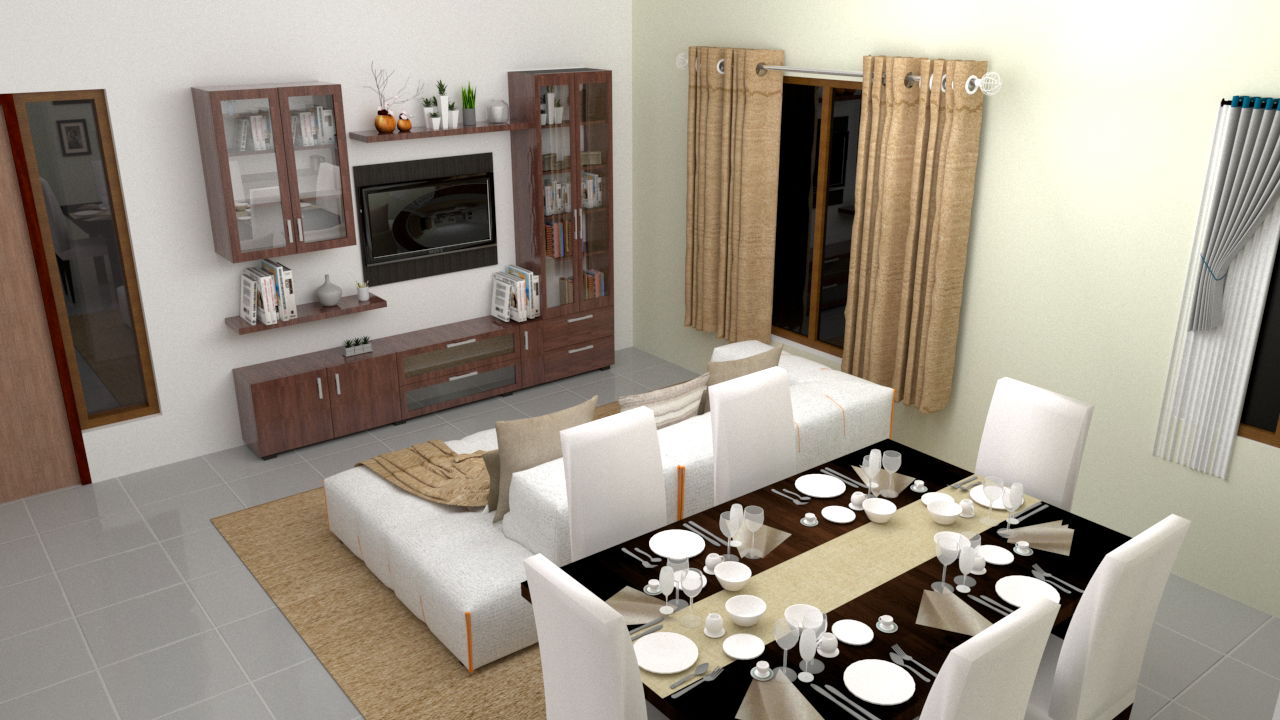 Residential 3D Model 4BHK SketchUp Exterior Interior Design View