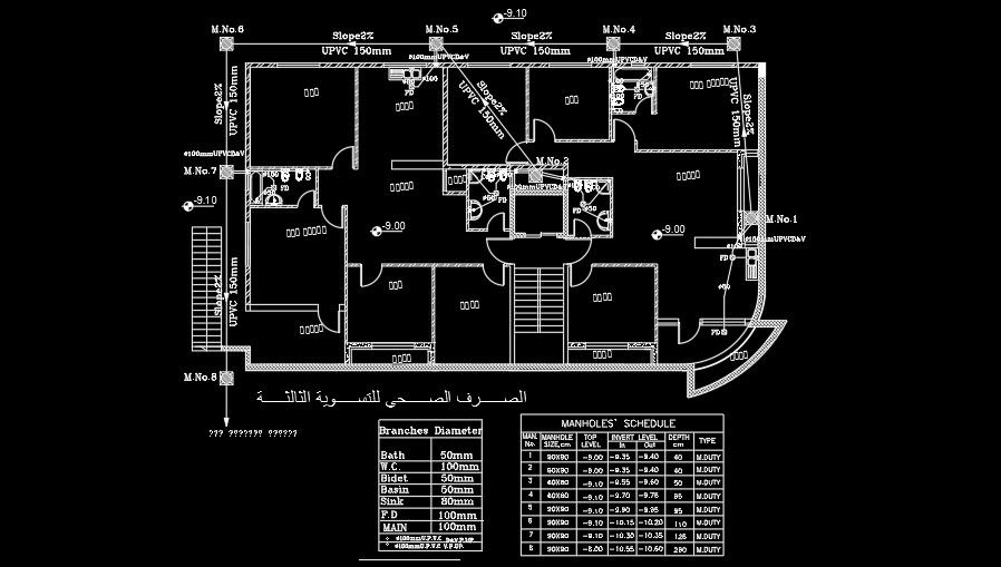 60x40 feet house plan of the manhole AutoCAD drawing