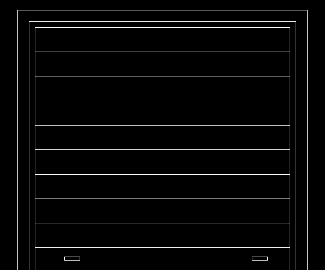 2D Garage Door CAD Drawing with Front Elevation Detailing Design