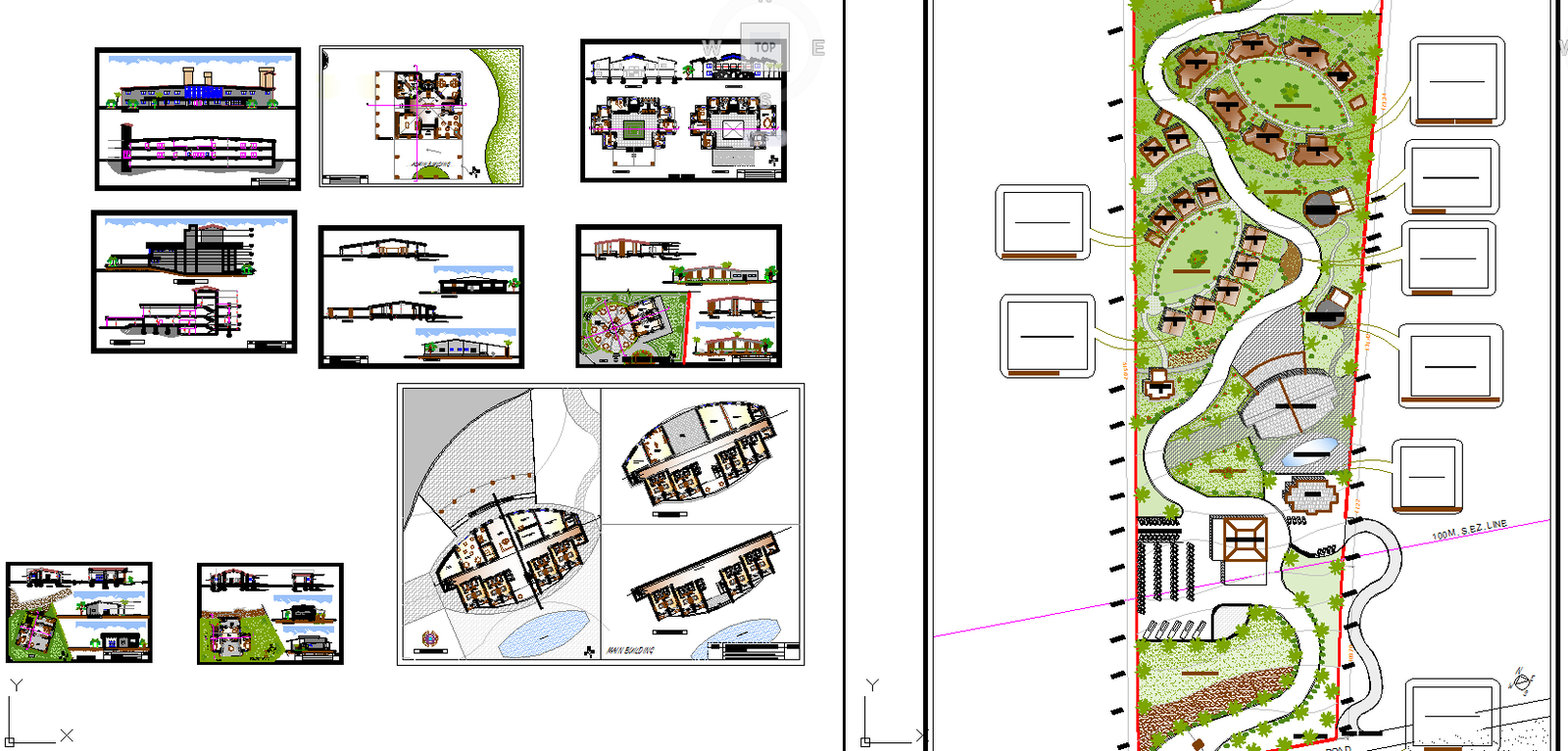 Beach cad drawing is given in this cad file. Download this cad file now.