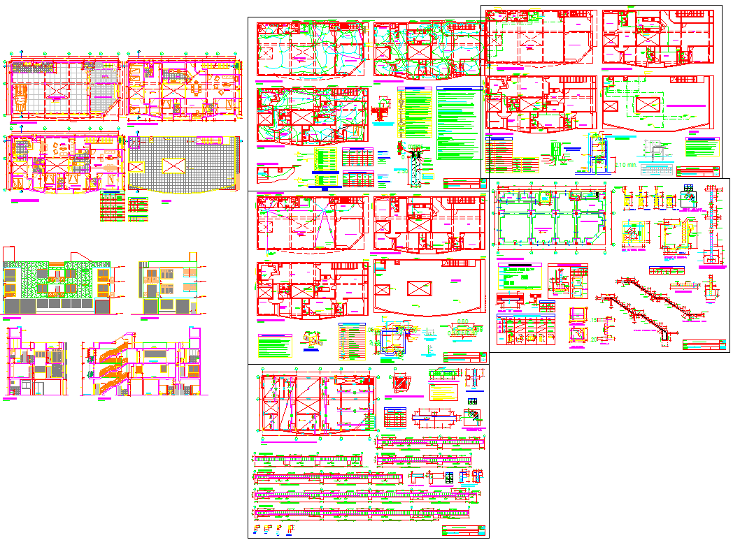 Residential Housing DWG Plan with 22m Layout and Full Trade Details