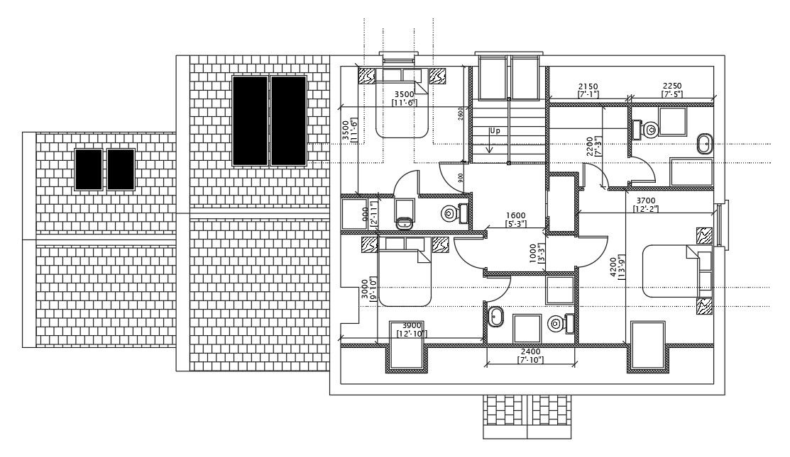 63’x30’ first floor house plan is given in this AutoCAD drawing model.