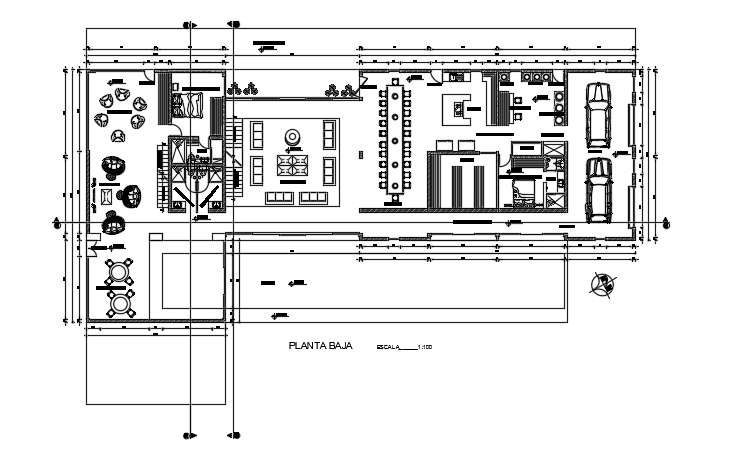 63x64 cottage house ground floor plan cad drawing is given in this file