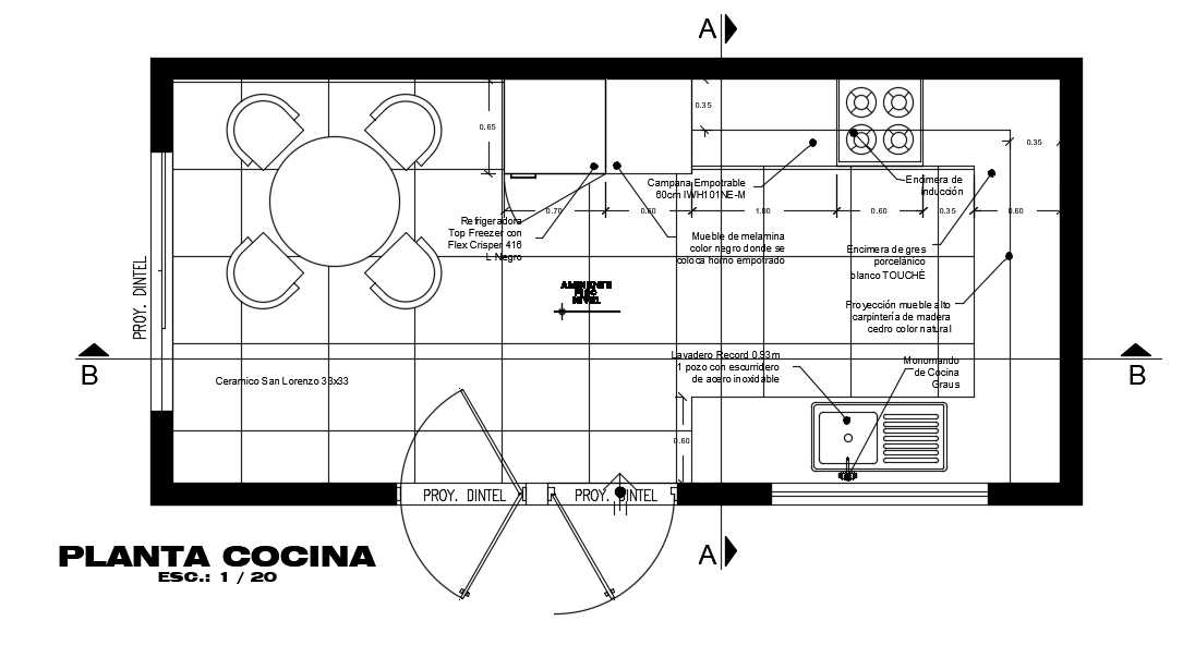 6450x3100mm modular kitchen plan is given in this file