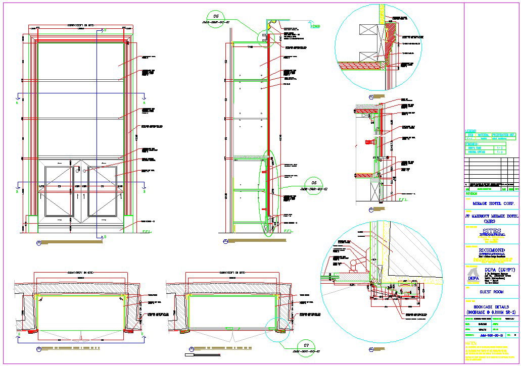 Book case detail cad file