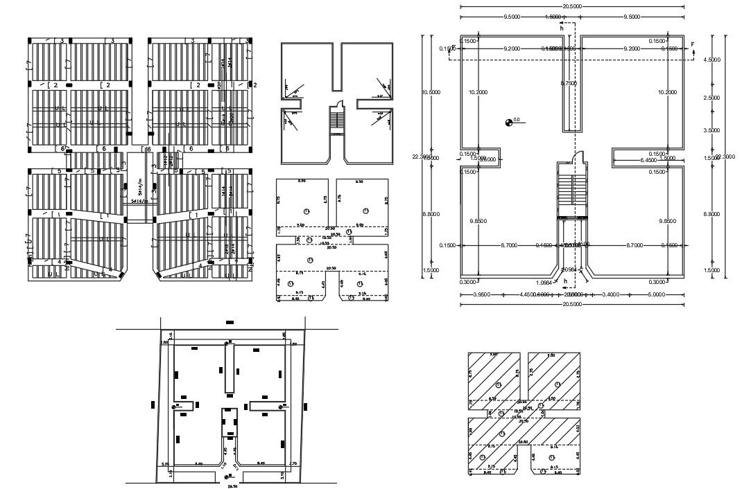65 By 72 Feet Apartment Construction Plan DWG File