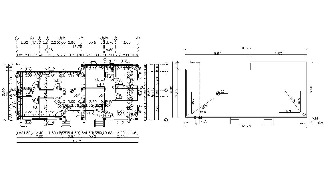 65" X 30' Feet Duplex Bungalow Layout Floor Plan