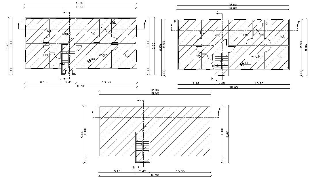 65' X 35' FT Apartment Design Layout AutoCAD Plan